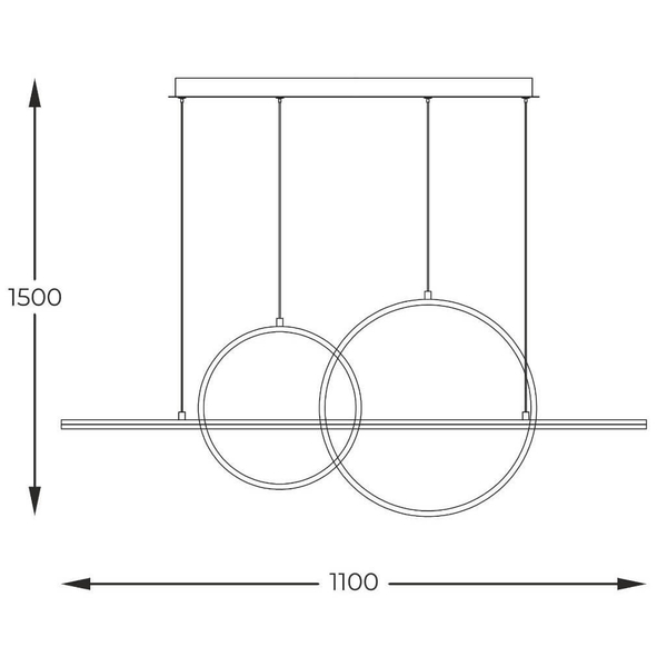 Ledowa lampa wisząca Cholet MD7358-2A-3GT Zumaline 34W 3000K ringi złote OUTLET