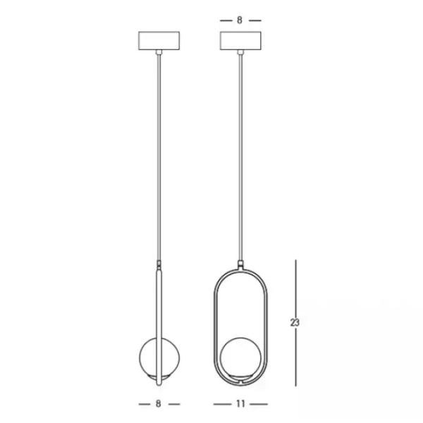 Wisząca kulista lampa do jadalni 23136 szklana nad biała złota
