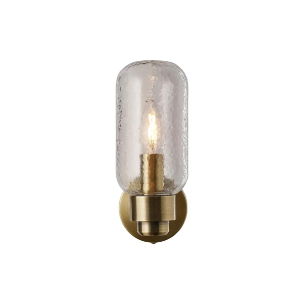 Szklana lampa ścienna Tutan 2310551035 do łazienki IP44 mosiądz