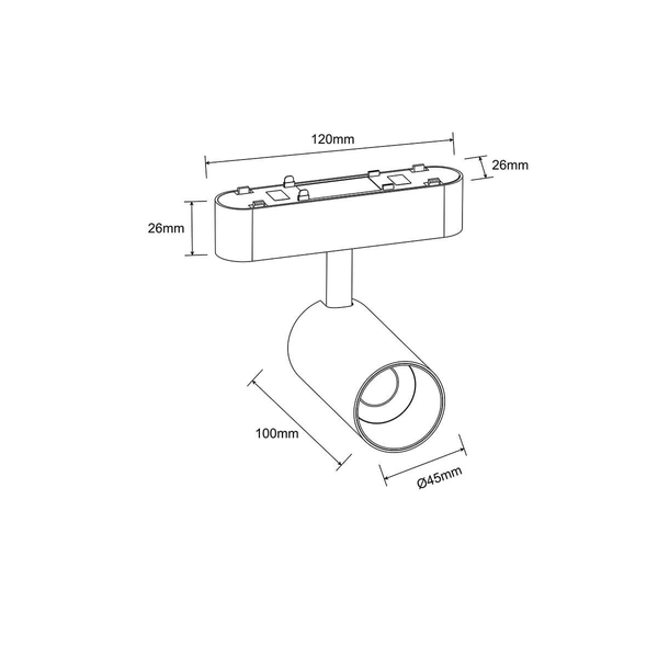 Regulowany reflektor magnetyczny Magnetic LP-606-MAG SLIM 10W 4WH biały