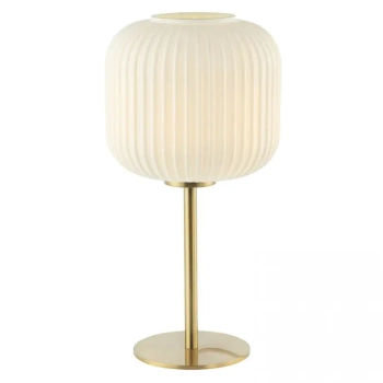 Nocna lampka na stolik 20252 do sypialni szklana kula opalowa złoty