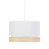 Lampa wisząca nad stół Paglia 4768 TK Lighting tuba tkanina biały beżowy