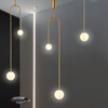 Zwisowa lampa łuk Loop ST-8928S gold Step balls do sypialni loft złoty