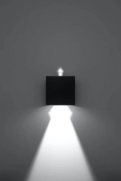Kinkiet LAMPA przyścienna elewacyjna SL.0545 kwadratowa OPRAWA metalowa LED 6W 3000K kostka cube IP54 czarna