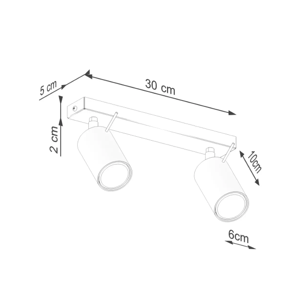 Podwójna lampa sufitowa RING SL.1495 tuba regulowana beżowa