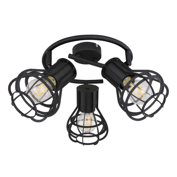 Industrialna lampa sufitowa CLASTRA 15388-3 Globo klatki czarna