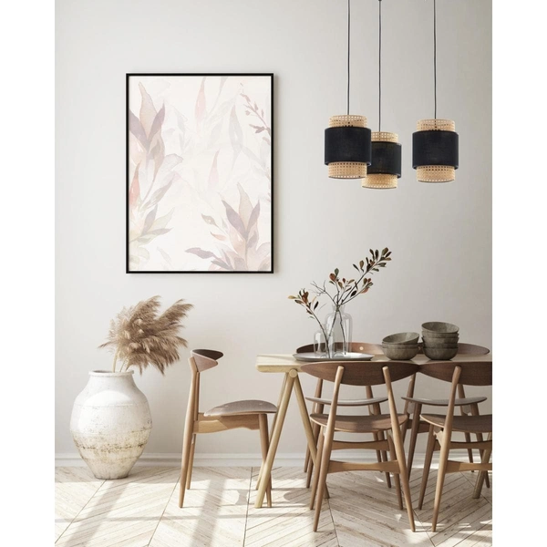 Lampa zwisowa okrągła ratan Boho 6549 TK Lighting ekologiczna czarna