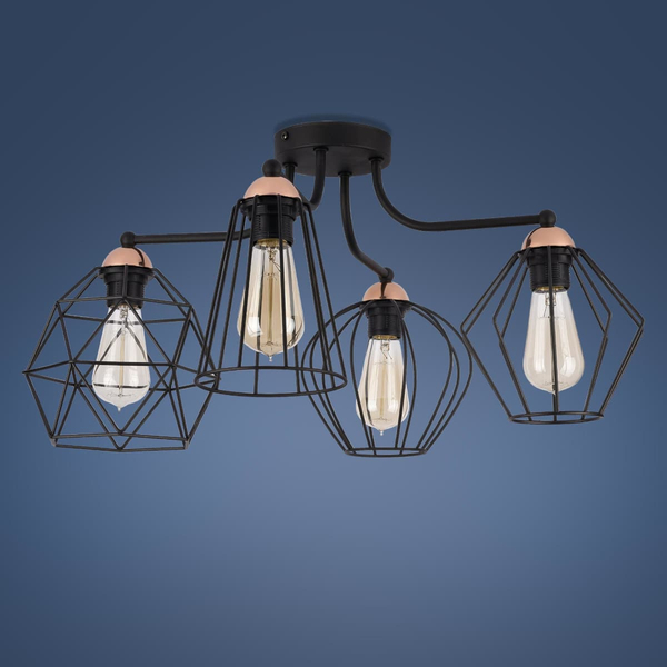 Industrialny plafon Galaxy 1645 TK Lighting metalowy czarny miedziany