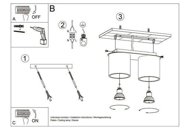 Downlight LAMPA sufitowa SL.0055 metalowa OPRAWA tuby szare