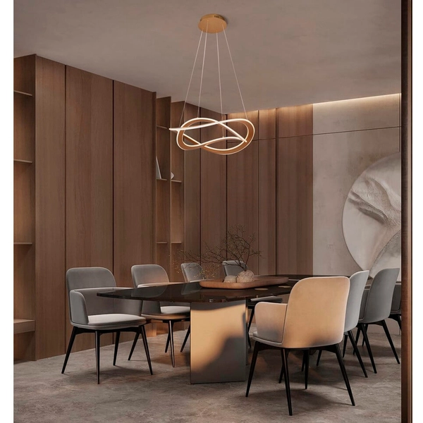 Zwisająca lampa nad wyspę JAUJA LE44328 LED 87W 3000K fala złota