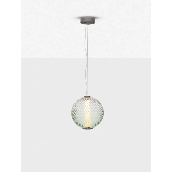 Szklana lampa wisząca nad stół CORVELA LE45175 LED 20W 3000K szara zielona