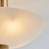 Sufitowa lampa półokrągła Welles 112438 szklana metalowa biała mosiądz