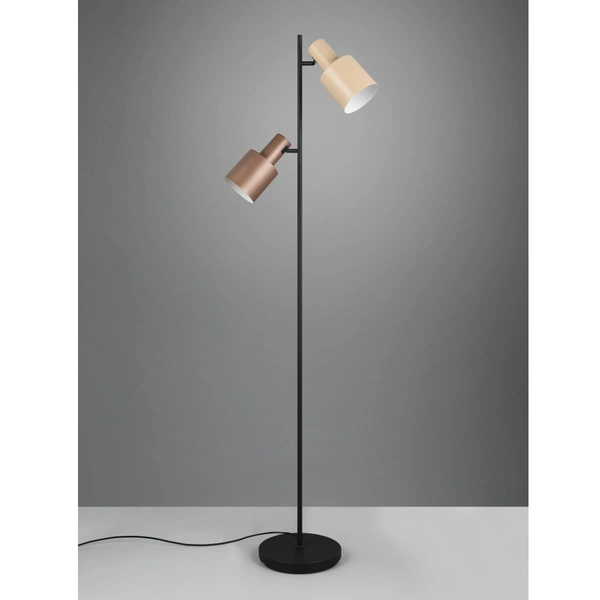 Lampa podłogowa Agudo 419400217 Trio z przełącznikiem nożnym beżowa brązowa