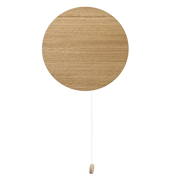 Drewniana lampa ścienna Minimal 9377 okrągły kinkiet z włącznikiem