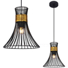 Wisząca LAMPA rustykalna PURRA 54814H Globo metalowa OPRAWA zwis druciany klatka czarna złota