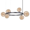 Molekułowa wisząca lampa nad stół Bolero 41322 kulista bursztynowa czarna
