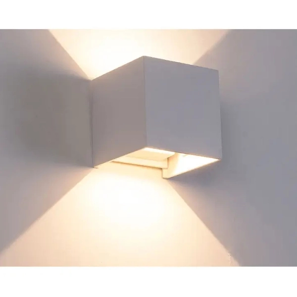 Kinkiet ścienny kostka 598 LED 6W 4000K góra-dół biała