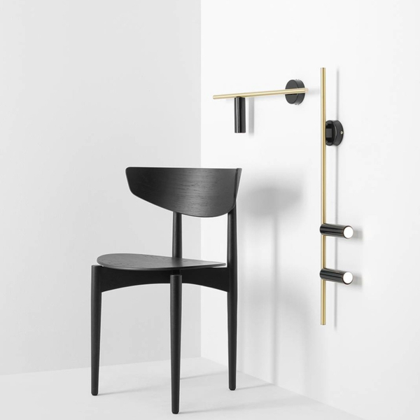 Salonowa lampa ścienna TREVO 1083C40 Aldex tuba na listwie metalowa czarna