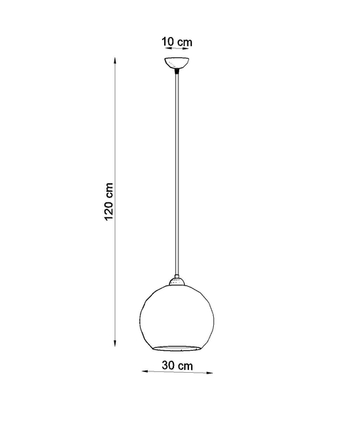 Szklana LAMPA wisząca SL.0249 OPRAWA zwis kula szampańska