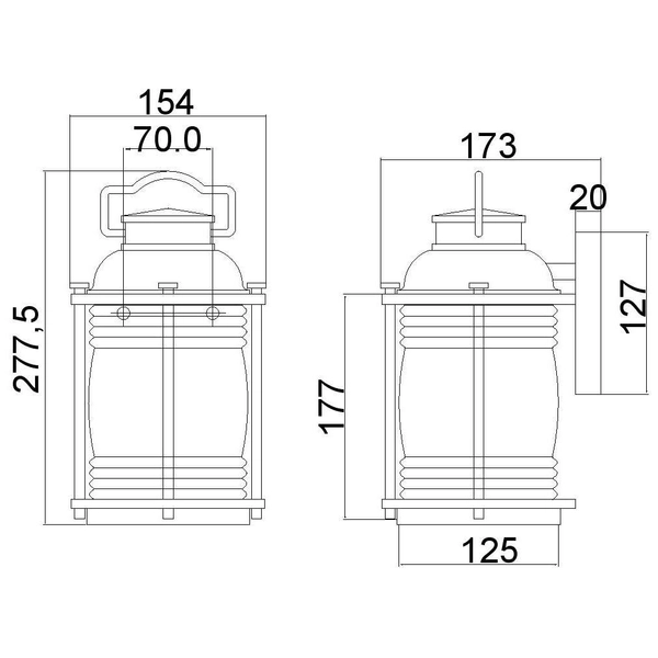 Lampa elewacyjna Ashaland KL-ASHLANDBAY2-S Elstead KICHLER latarenka cynk
