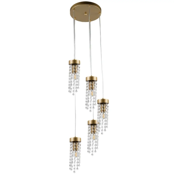 LAMPA wisząca GEA 316301 Polux glamour OPRAWA kaskada ZWIS z kryształkami złoty