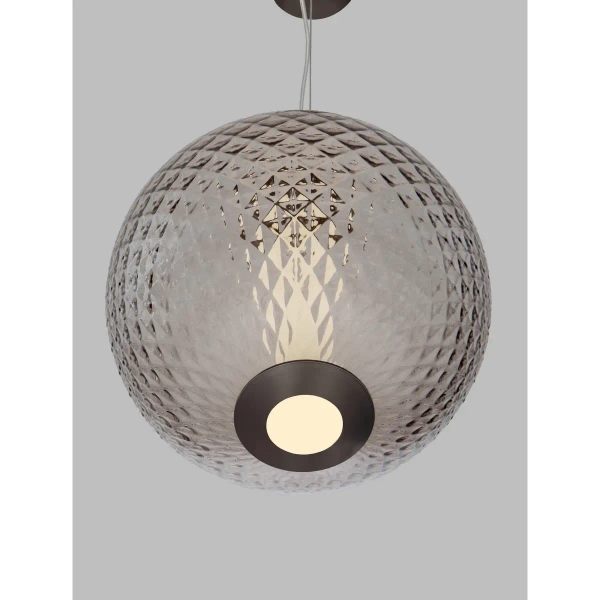 Wisząca lampa do sypialni CORVELA LE45174 LED 20W 3000K kula brązowa szara