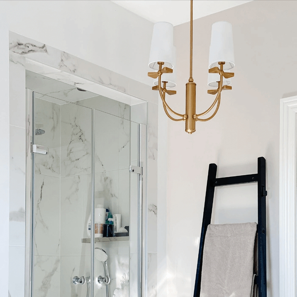 Żyrandol glamour Bow P04190BR Cosmolight klosze mosiądz