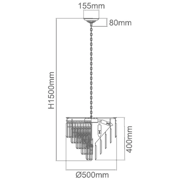 Żyrandol LAMPA wisząca Artico Orlicki Design kryształowa OPRAWA okrągły zwis na łańcuchu glamour crystal przezroczysty