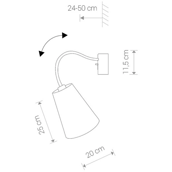 Lampa ścienna regulowana Flex Shade 9764 kinkiet do czytania biały