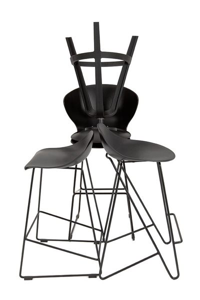 Krzesło barowe ROLF PC-148A czarne 66 cm - polipropylen