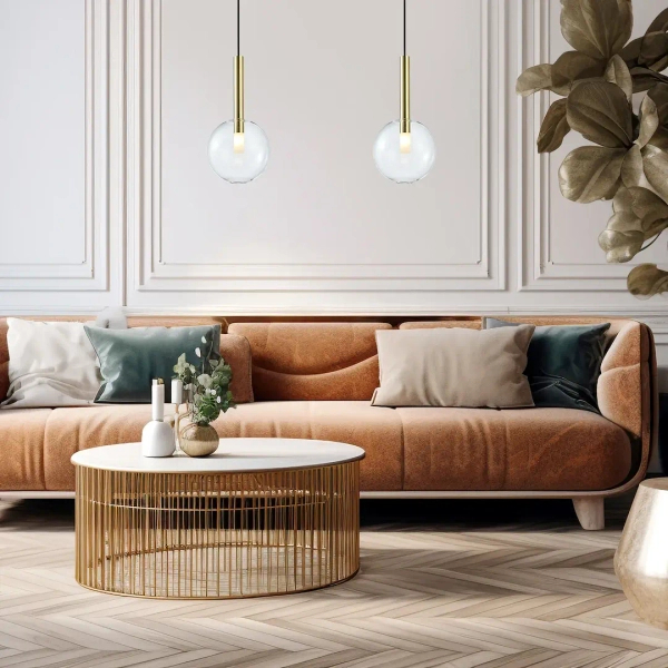 Kulista lampa wisząca NIKO GOLD ML0328  do jadalni kula złota
