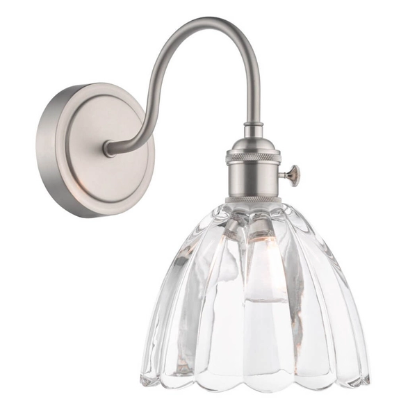 Lampa ścienna dzwonek Hadano HAD0761-11 szklana chrom przezroczysty