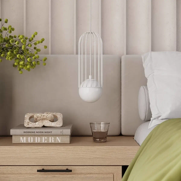 Lampa pojedyncza wisząca Brina SL.1331 Sollux kula zwis biała