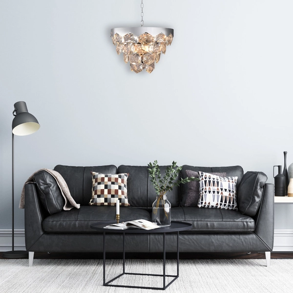 Pałacowa LAMPA wisząca GRACE ML5993 Milagro kryształowa OPRAWA okrągły ZWIS na łańcuchu chrom