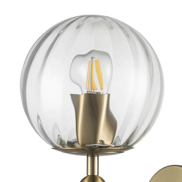 Kulisty kinkiet ścienny Palla F070 transparent na przedpokój złoty przezroczysty