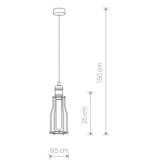 Industrialna LAMPA wisząca WORKSHOP 6337 Nowodvorski drut OPRAWA ZWIS pręt miedź czarny