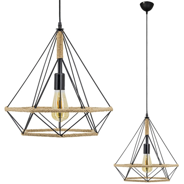 Druciana LAMPA wisząca 8802/1 ZWIS - 06 Elem metalowa OPRAWA industrialny ZWIS loftowy czarny