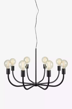 8-punktowy żyrandol salonowy Amistoso nad stół czarny