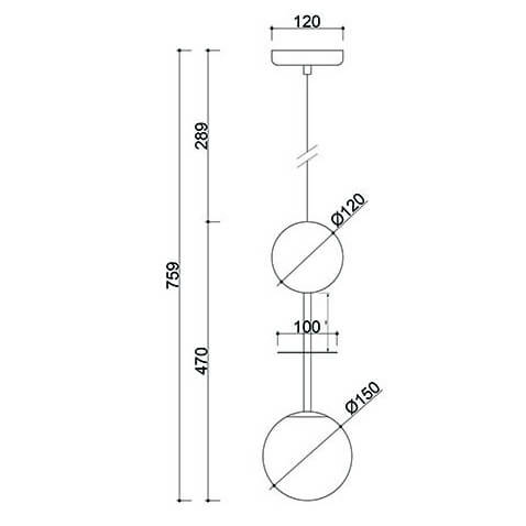 Drewniana lampa wisząca Oio OIA122P0 kula ball czarna biała