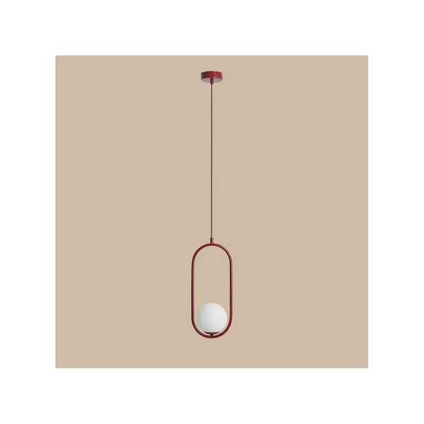 Wisząca lampa Riva 1086G15 metalowa kula ball czerwona