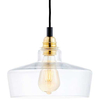 Wisząca LAMPA skandynawska LONGIS 10873105 Kaspa loftowa OPRAWA szklany ZWIS okrągły złoty przezroczysty czarny