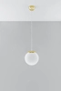 Loftowa LAMPA wisząca SL.0715 szklana OPRAWA kula ball zwis biały złoty