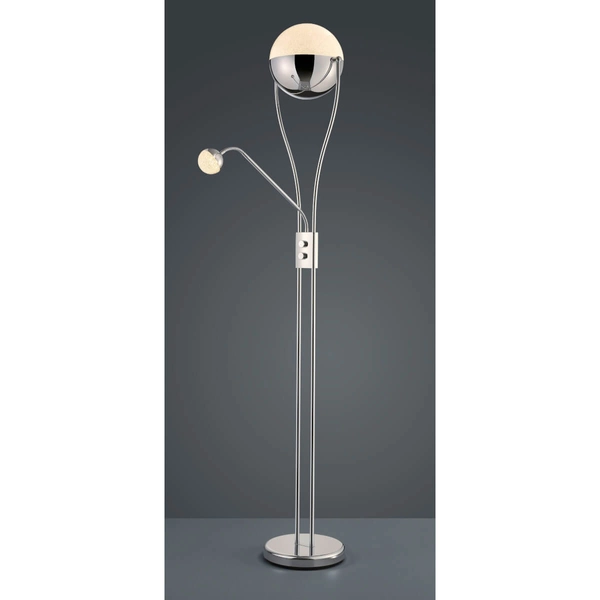 Okrągła lampa stojąca Chris 478310206 LED 22W+3,8W 3000K srebrna