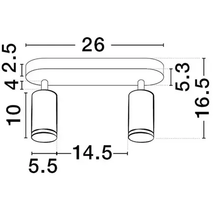 Podwójna regulowana lampa sufitowa ZENFARO LE45677 czarna