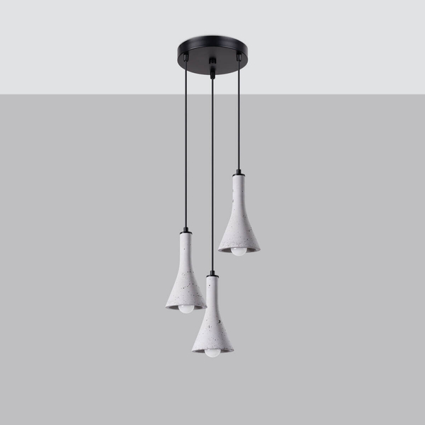 Lampa zwisająca Rea SL.1226 do jadalni potrójna szara