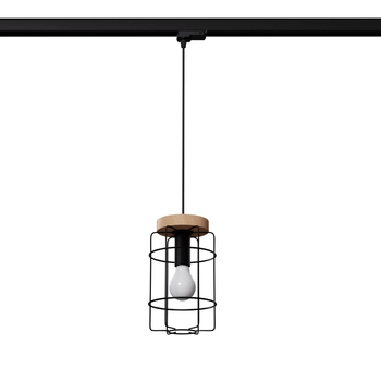 Wisząca lampa 3-fazowa GOTTO MYL.00243 druciana z żarówką czarny brązowy
