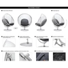 Stojący fotel regulowany Bubble Stand JH-200-2.L.GREY.17W chrom jasnoszary