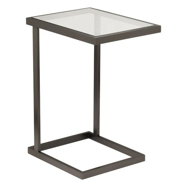 Stolik boczny do sypialni Hudson HU-ST1583BK Cosmolight czarny przezroczysty