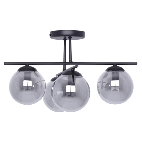Szklana lampa sufitowa Gamma K-5166 Kaja kulista grafitowa czarna