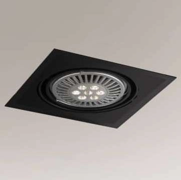 Wpust LAMPA sufitowa MUKO H 3355 Shilo podtynkowa OPRAWA kwadratowa OCZKO regulowane czarne